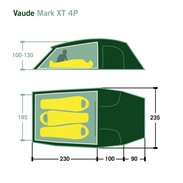 Vaude MARK XT 4P - Tunnelzelt Ansicht 2