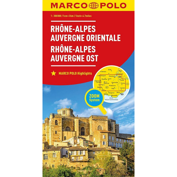MARCO POLO REGIONALKARTE FRANKREICH: RHÔNE-ALPES, AUVERGNE Ansicht 1