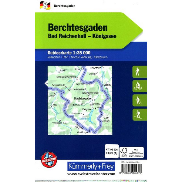 BERCHTESGADEN NR. 08 OUTDOORKARTE DEUTSCHLAND 1:35 000 - Karte Ansicht 2