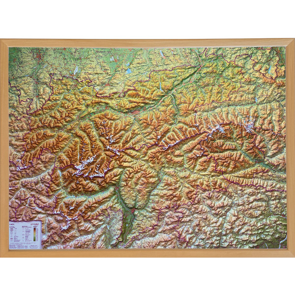 RELIEF TIROL 1:325.000 MIT NATURHOLZRAHMEN - Karte Ansicht 1