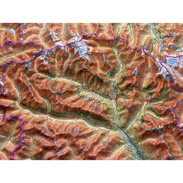 RELIEF TIROL 1:325.000 MIT NATURHOLZRAHMEN - Karte Ansicht 6