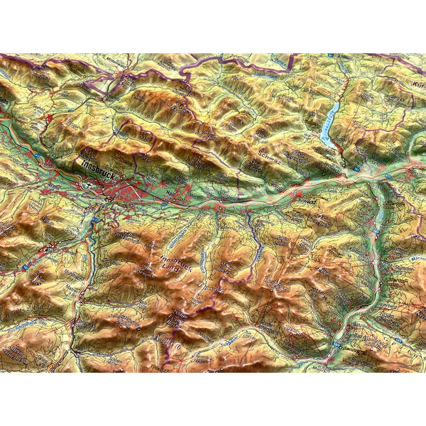 RELIEF TIROL 1:325.000 MIT NATURHOLZRAHMEN - Karte Ansicht 4