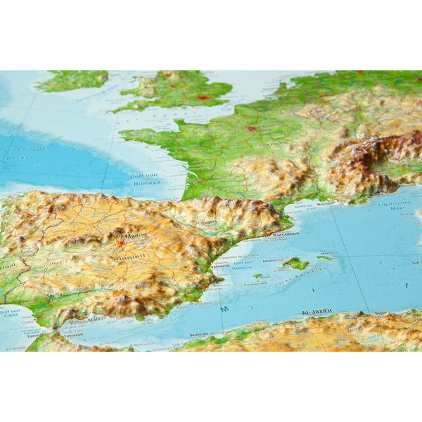 RELIEF EUROPA 1:8.000.000 MIT NATURHOLZRAHMEN - Karte Ansicht 2