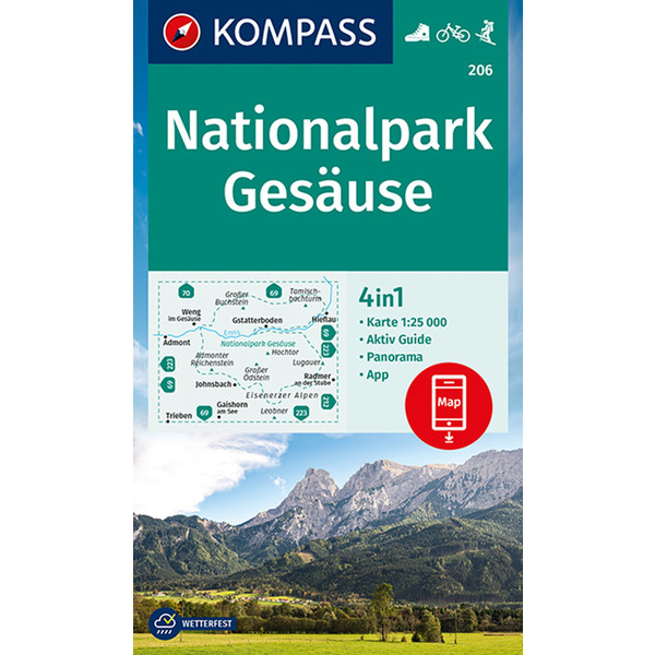 KOMPASS WANDERKARTE 206 NATIONALPARK GESÄUSE 1:25000 Ansicht 1