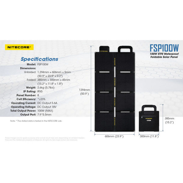Nitecore FSP100W - Solarladegerät Ansicht 12