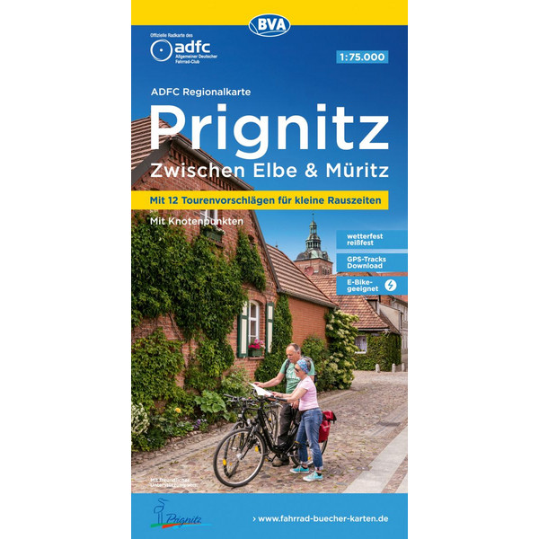 ADFC-REGIONALKARTE RADLERPARADIES PRIGNITZ MIT TAGESTOUREN - Fahrradkarte Ansicht 1