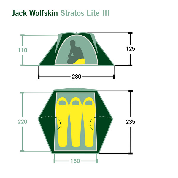 Jack Wolfskin STRATOS LITE III - Kuppelzelt Ansicht 2