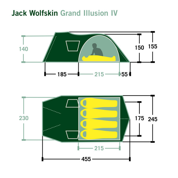Jack Wolfskin GRAND ILLUSION IV - Familienzelt Ansicht 2