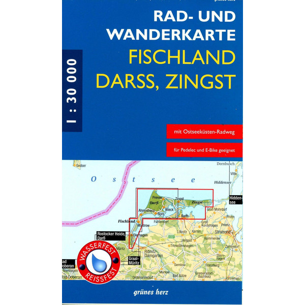 RAD- UND WANDERKARTE FISCHLAND, DARß, ZINGST - Fahrradkarte Ansicht 1