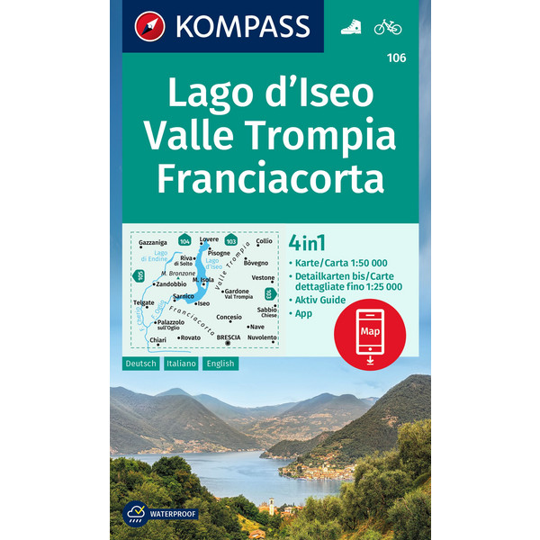 KOMPASS WANDERKARTE 106 LAGO D'ISEO, VALLE TROMPIA Ansicht 1