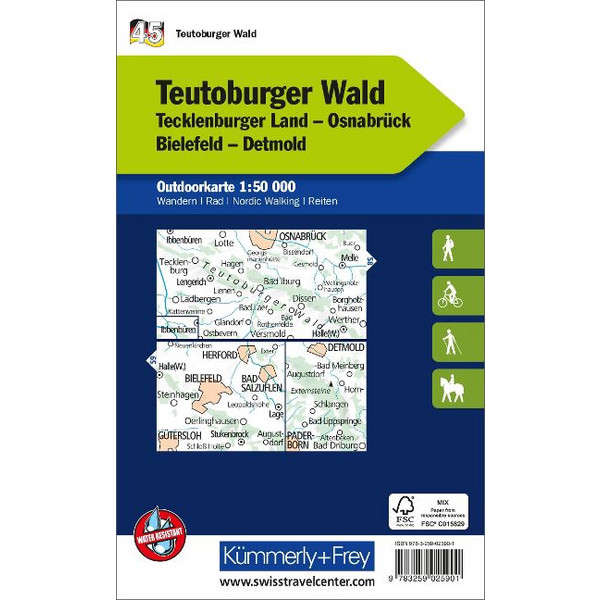 TEUTOBURGER WALD NR. 45 OUTDOORKARTE DEUTSCHLAND 1:50 000 - Karte Ansicht 2