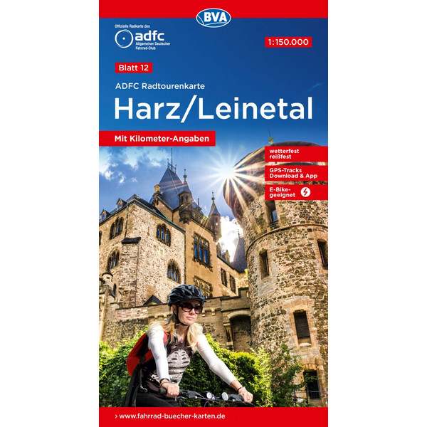 ADFC-RADTOURENKARTE 12 HARZ /LEINETAL 1:150.000 - Fahrradkarte Ansicht 1