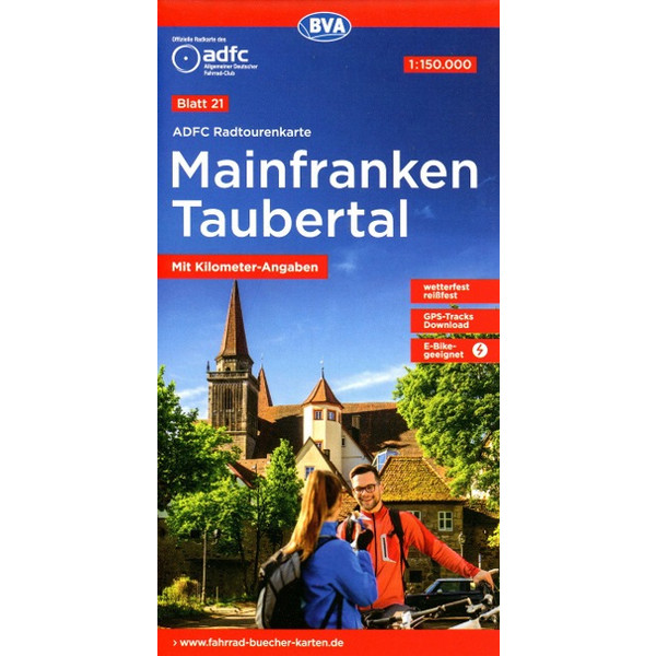 ADFC-RADTOURENKARTE 21 MAINFRANKEN TAUBERTAL 1:150.000 - Fahrradkarte Ansicht 1