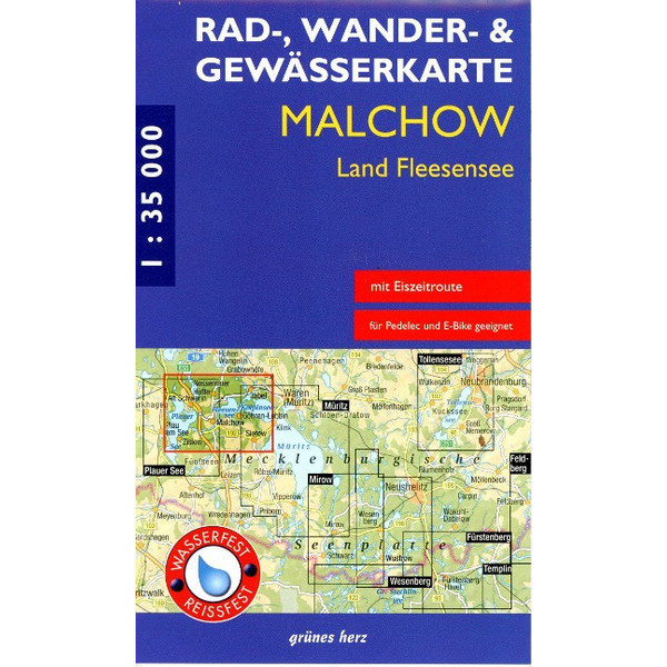 RAD-, WANDER- UND GEWÄSSERKARTE MALCHOW, LAND FLEESENSEE Ansicht 1