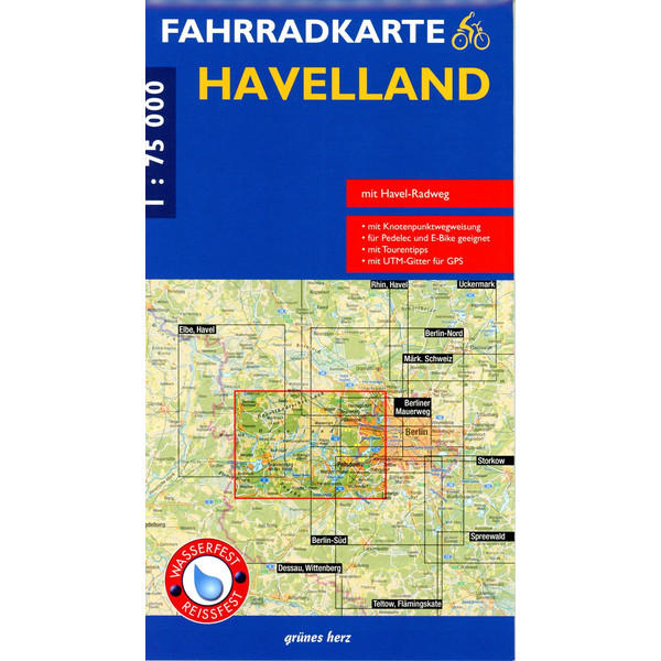FAHRRADKARTE HAVELLAND 1:75 000 Ansicht 1