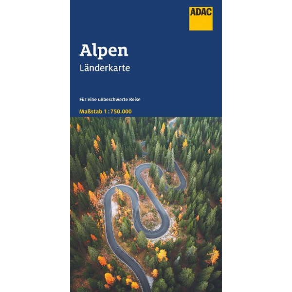 ADAC LÄNDERKARTE ALPEN 1:750.000 - Straßenkarte Ansicht 1