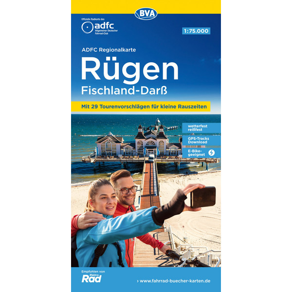 ADFC-REGIONALKARTE RÜGEN FISCHLAND-DARß, 1:75.000 - Fahrradkarte Ansicht 1