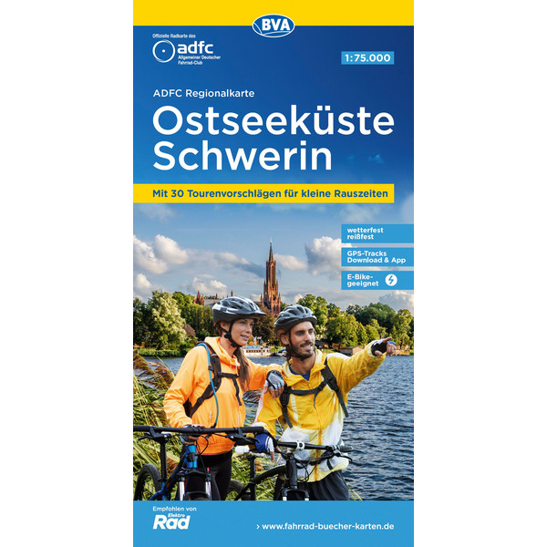 ADFC-REGIONALKARTE OSTSEEKÜSTE SCHWERIN, 1:75.000 - Fahrradkarte Ansicht 1