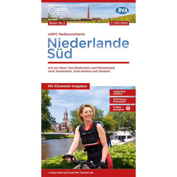 ADFC-RADTOURENKARTE NL 2 NIEDERLANDE SÜD, 1:150.000 - Fahrradkarte Ansicht 1