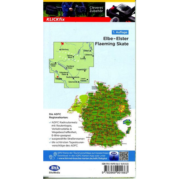 ADFC-REGIONALKARTE ELBE-ELSTER-FLAEMING SKATE - Fahrradkarte Ansicht 2