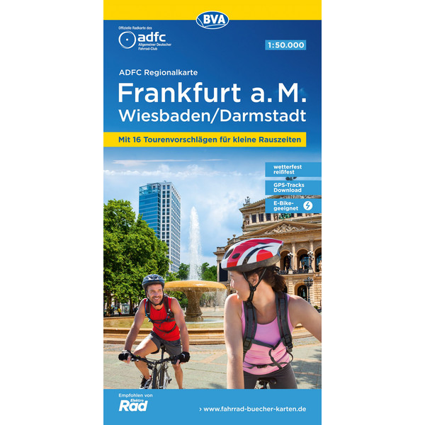 ADFC-REGIONALKARTE FRANKFURT A. M. WIESBADEN /DARMSTADT - Fahrradkarte Ansicht 1