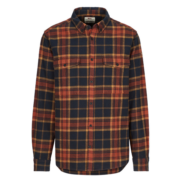 ÖVIK TWILL SHIRT M Herren - Flanellhemd-AUTUMN LEAF-DARK NAVY