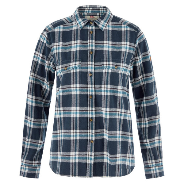 ÖVIK HEAVY FLANNEL SHIRT W Damen - Flanellhemd-NAVY-EGGSHELL
