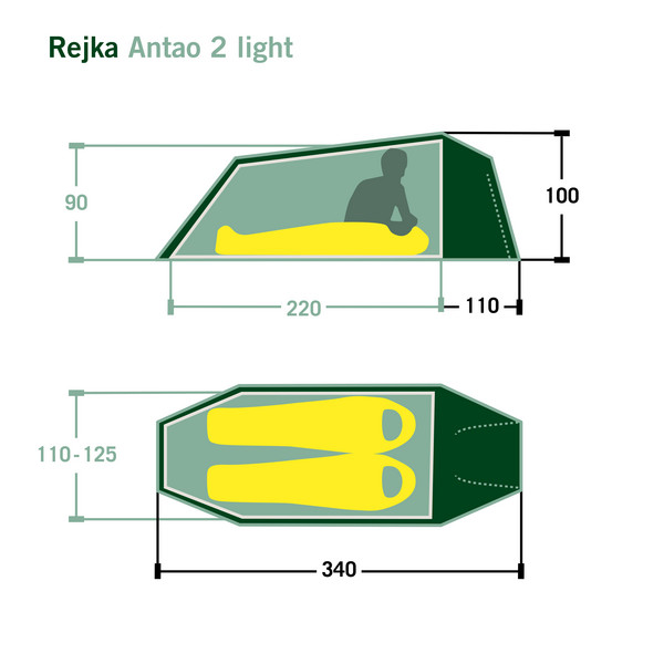 Rejka ANTAO II LIGHT - Tunnelzelt Ansicht 2