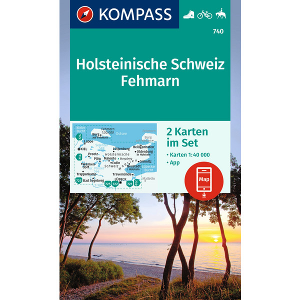 KOMPASS WANDERKARTEN-SET 740 HOLSTEINISCHE SCHWEIZ, FEHMARN Ansicht 1