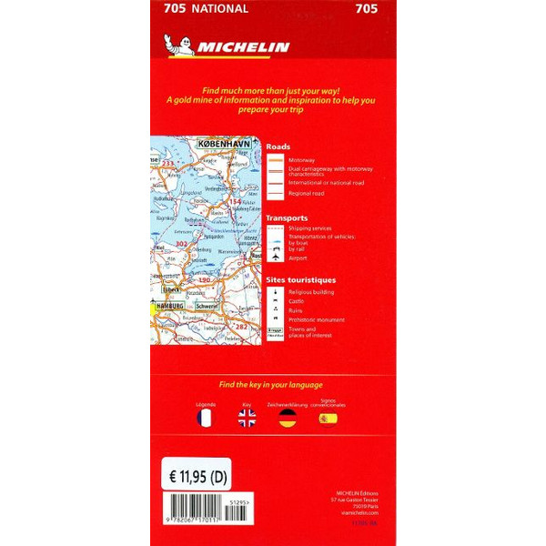 EUROPE - MICHELIN NATIONAL MAP 705 - Straßenkarte Ansicht 2