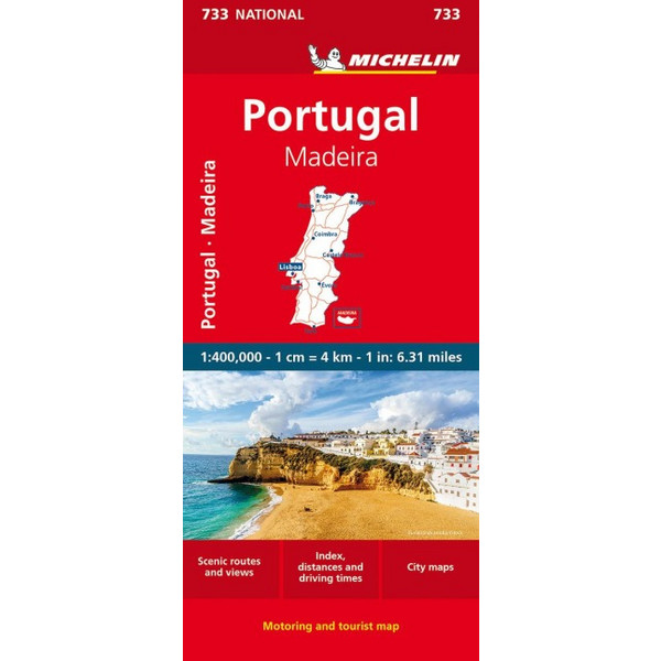 PORTUGAL & MADEIRA - MICHELIN NATIONAL MAP 733 - Straßenkarte Ansicht 1