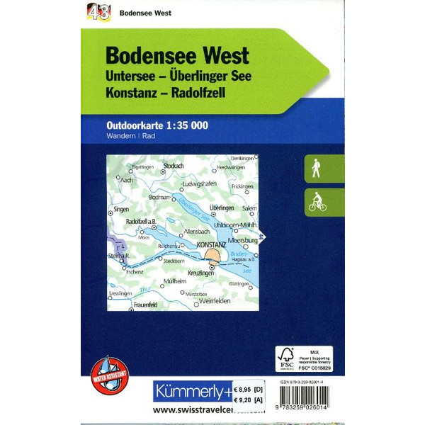 BODENSEE WEST NR. 43 OUTDOORKARTE DEUTSCHLAND 1:35 000 - Karte Ansicht 2