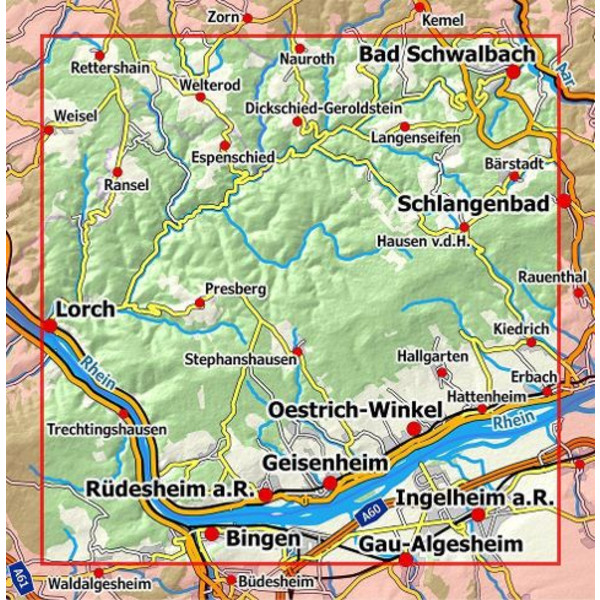 RHEINGAU - Wanderkarte Ansicht 2