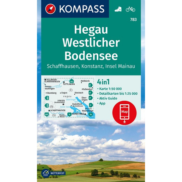 KOMPASS WANDERKARTE 783 HEGAU WESTLICHER BODENSEE Ansicht 1