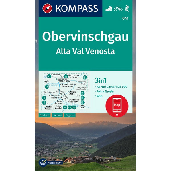 KOMPASS WANDERKARTE 041 OBERVINSCHGAU Ansicht 1