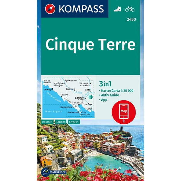 KOMPASS WANDERKARTE 2450 CINQUE TERRE 1:35.000 Ansicht 1