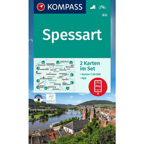 KOMPASS WANDERKARTEN-SET 832 SPESSART (2 KARTEN) 1:50.000 Ansicht 1
