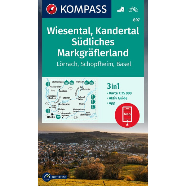 KOMPASS WANDERKARTE 897 WIESENTAL, KANDERTAL Ansicht 1