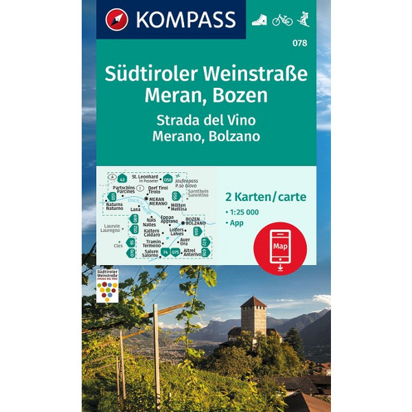 KOMPASS WANDERKARTEN-SET 078 SÜDTIROLER WEINSTRAßE, MERAN Ansicht 1