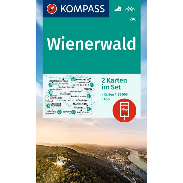 KOMPASS WANDERKARTEN-SET 208 WIENERWALD (2 KARTEN) 1:25.000 Ansicht 1
