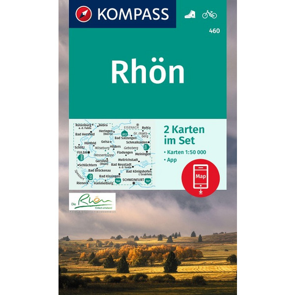 KOMPASS WANDERKARTEN-SET 460 RHÖN, FULDA (2 KARTEN) 1:50.000 Ansicht 1