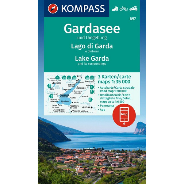 KOMPASS WANDERKARTEN-SET 697 GARDASEE UND UMGEBUNG Ansicht 1