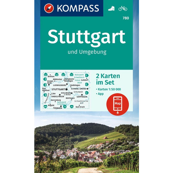 KOMPASS WANDERKARTEN-SET 780 STUTTGART UND UMGEBUNG Ansicht 1