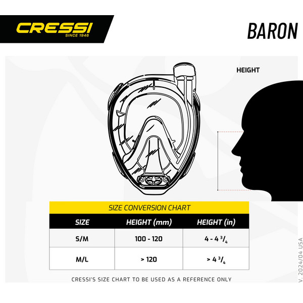 Cressi BARON FULL FACE MASK M/L Unisex - Schnorchelausrüstung Ansicht 2