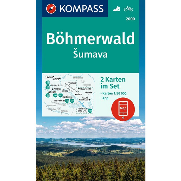 KOMPASS WANDERKARTEN-SET 2000 BÖHMERWALD, SUMAVA (2 KARTEN) Ansicht 1