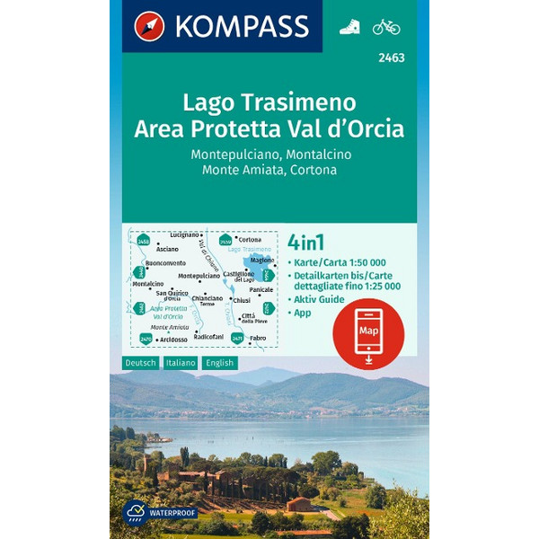 KOMPASS WANDERKARTE 2463 LAGO TRASIMENO Ansicht 1