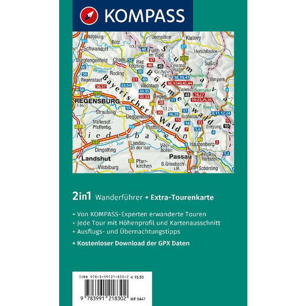 KOMPASS WANDERFÜHRER BAYERISCHER WALD, CHAM, BODENMAIS Ansicht 2