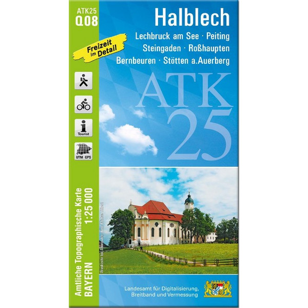 ATK25-Q08 HALBLECH (AMTLICHE TOPOGRAPHISCHE KARTE 1:25000) - Wanderkarte Ansicht 1