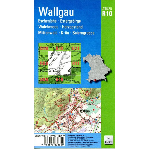 ATK25-R10 WALLGAU (AMTLICHE TOPOGRAPHISCHE KARTE 1:25000) - Wanderkarte Ansicht 2