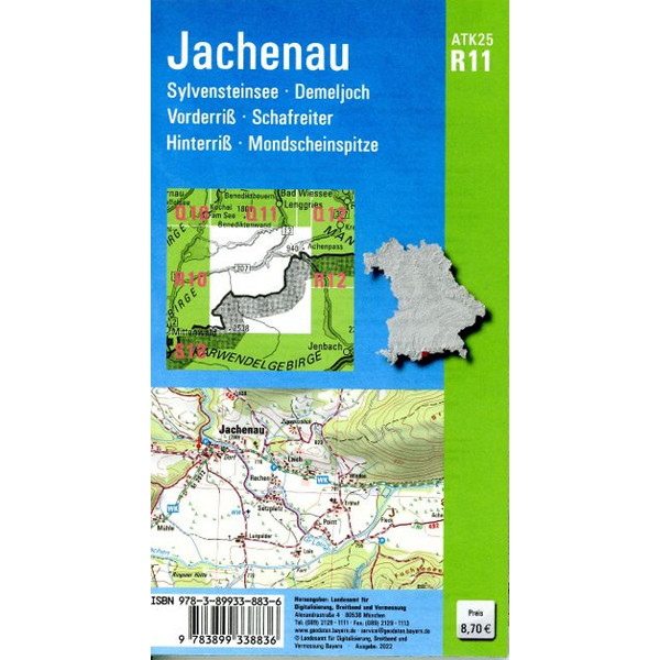 ATK25-R11 JACHENAU (AMTLICHE TOPOGRAPHISCHE KARTE 1:25000) - Wanderkarte Ansicht 2